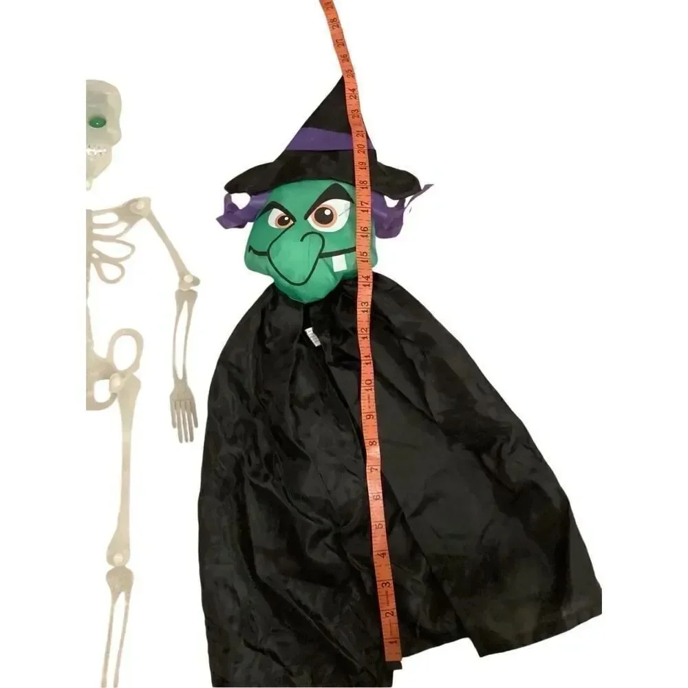3 Pc Witch Halloween Decorations Hanging Wall Signs Skeleton Spooky